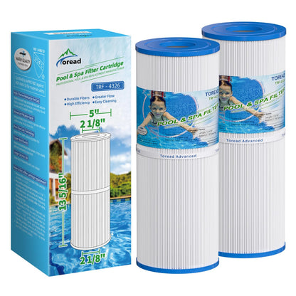 TOREAD Spa Filter 2er Set Whirlpool Ersatzfilter TRF-4326, zwei Filterkartuschen mit Lamellenfilter-Gewebe