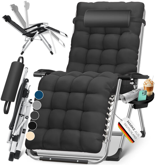 KESSER Sonnenliege Klappbar Extra Breit – Anthrazit