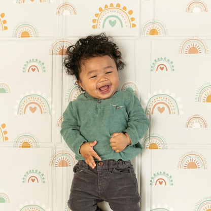 Infantino Faltbare Spielmatte Regenbogen für Babys und Kleinkinder