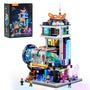 Lumibricks Cyberpunk Schwebezug-Station Baustein-Set mit LED, beleuchtete Station mit Schwebezug