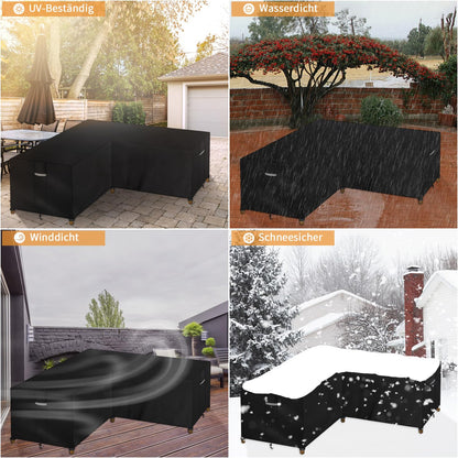 Dokon Gartenmöbel Abdeckung L-Form Ecksofa wasserdicht 250x250x110 cm