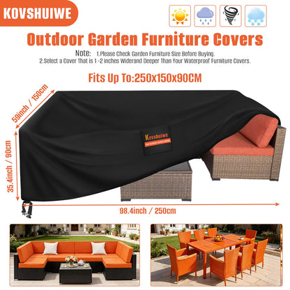 Kovshuiwe Abdeckung für Gartenmöbel, wasserdicht, 250x250x90 cm