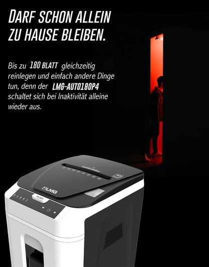 Profi Autofeed P4 Aktenvernichter – 180 Blatt automatisch Kreuzschnitt DSGVO