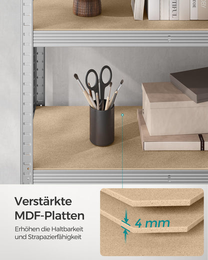 SONGMICS Schwerlastregal GLR060E01, Stahl, 60 x 120 x 200 cm, silbern