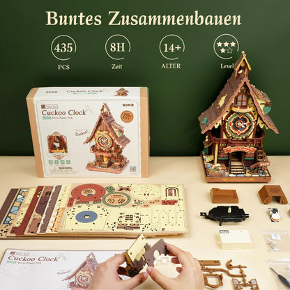 ROKR Kuckucksuhr 3D Holzpuzzle Modellbausatz Erwachsene LC901C