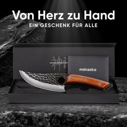 Matsato Küchenmesser mit Lederscheide, japanischer Stahl, 15 cm