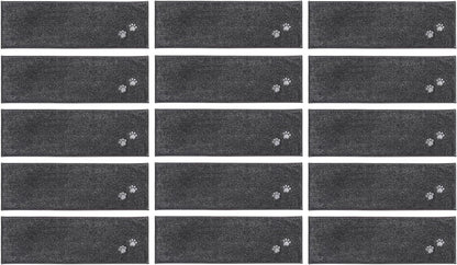 BEQHAUSE Stufenmatten rutschfest – 15er Set, dunkelgrau, 22x70cm