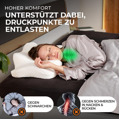 OrthoKomfort® Memory Foam Nackenstützkissen Orthopädisch - Weiss