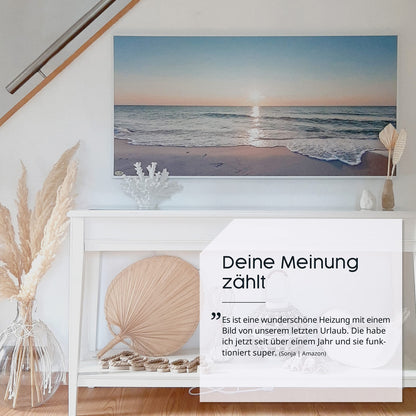 EcoHeat Infrarot Bildheizung 1200W – Weisser Rahmen