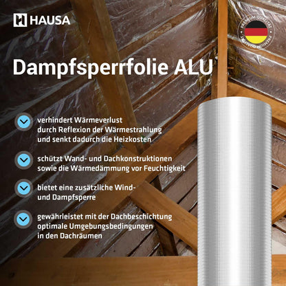 HAUSA Dampfsperrfolie ALU - 75m² glasfaserverstärkt