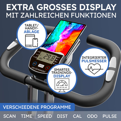 HELDENWERK Heimtrainer klappbar FlexiFoam Ergometer 150kg