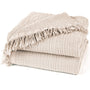 Pure Label Musselin Tagesdecke 220 x 240 cm aus Baumwolle, Beige, gewebte Webstruktur