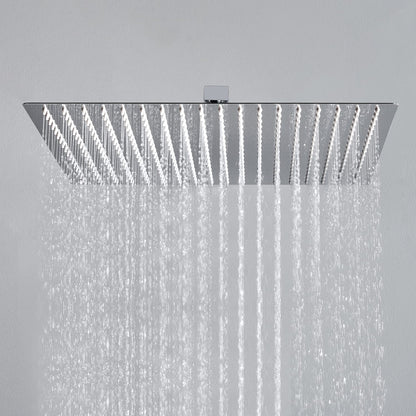 JOHO Regendusche Duschkopf eckig 40x40 cm Edelstahl Anti-Kalk-Düsen, verchromt