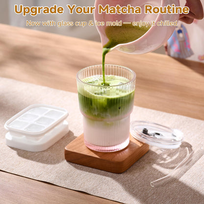 ComboJoy Matcha Set Rosa, 9-teilig mit Matchaschale & Bambusbesen
