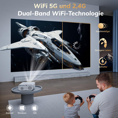 Smart Mini Beamer 4K Heimkino Projektor - Netflix Zertifiziert