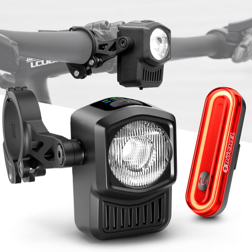 Büchel Fahrradlicht Set LED USB-C Frontlicht & Rücklicht StVZO mit LED-Kontrollanzeige und Quick-Release-Halterung
