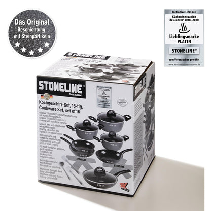 STONELINE Ceramic Kochgeschirr Set 16-teilig Induktion - Grau