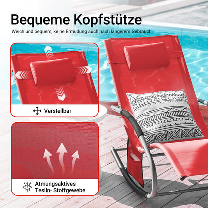 SoBuy OGS28-R Garten-Schaukelliege Relaxliege - Rot