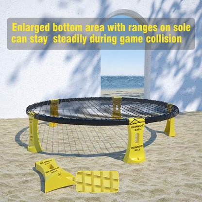 Mookis Blinngoball Roundnet Spiel Set mit 2 Bällen und Ballpumpe