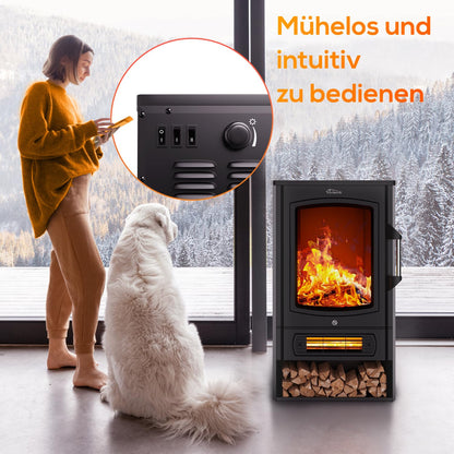 Tronitechnik® Panorama Elektrokamin - LED Flammen 1/2kW