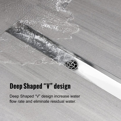 sunrik Duschrinne 80 cm Befliesbar – extra flach Edelstahl