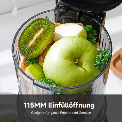 AMZCHEF Slow Juicer Entsafter mit 115MM Einfüllöffnung