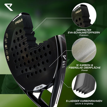 RYZE Pegasus Padel Schläger – 100% Carbon für Power & Kontrolle