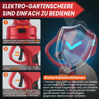 MuatCtarom Akku-Astschere PS01, elektrische Gartenschere, 50 mm