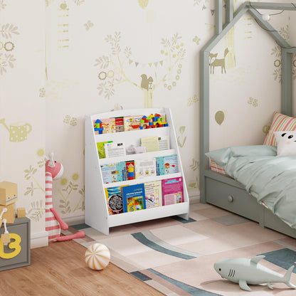 Lestarain Kinderzimmerregal mit 4 Fächern MDF – Weiss