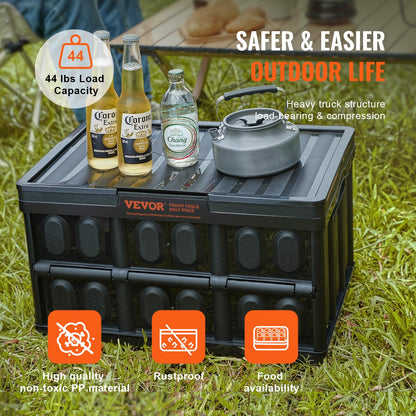 VEVOR Klappbox 45 L 3er-Set, faltbare Aufbewahrungsbox mit Deckel