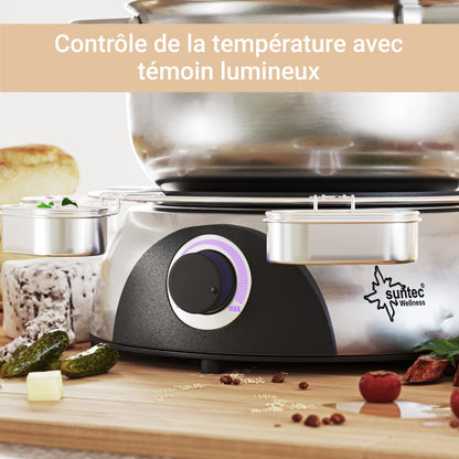 SUNTEC FON-8014 V2A Fondue-Set elektrisch Edelstahl für 8 Personen