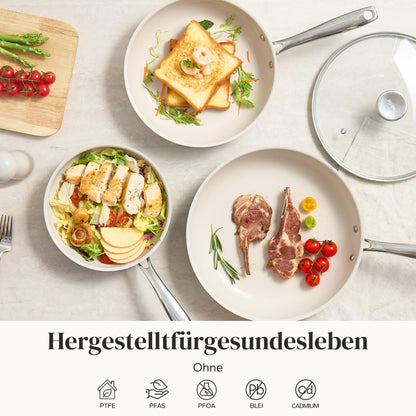 Redchef 6-tlg. Keramik Bratpfannen Set Induktion Blau