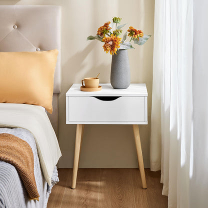 Yaheetech Nachttisch Skandinavisch mit Schublade – 2er-Set Weiss