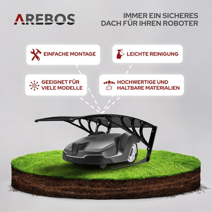 Arebos Mähroboter Garage – Carport Schwarz 102x79x46 cm