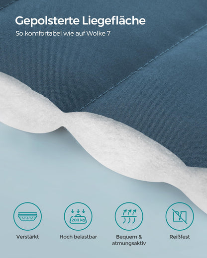 SONGMICS Hängematte mit Gestell GHS002Q01, bis 200 kg, mit Kissen
