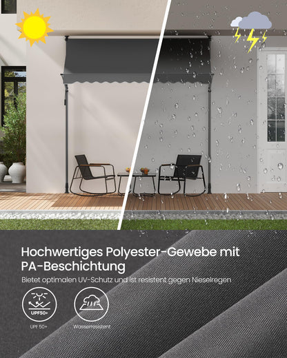 SONGMICS Klemmmarkise höhenverstellbar 250 x 120 cm anthrazit