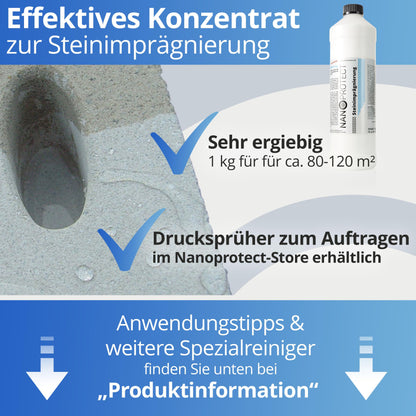 Nanoprotect Steinimprägnierung Konzentrat gegen Grünbelag - 1 kg
