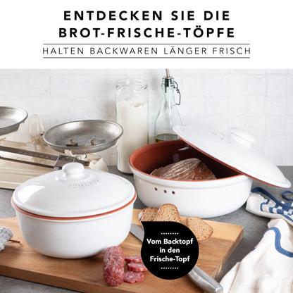 Römertopf Brotbacktopf aus Naturton, Weiss – Max. 1000g Backgut