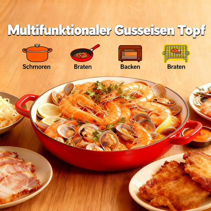 Gusseisen Brotbacktopf Emaille Dutch Oven – 5,7L Rot