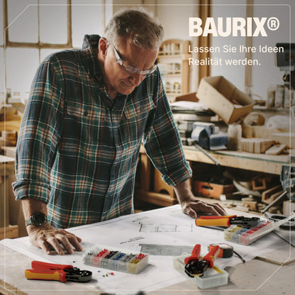 BAURIX HEKTOR & AKURA Crimpzange Set – Kabelschuhe Abisolierzange