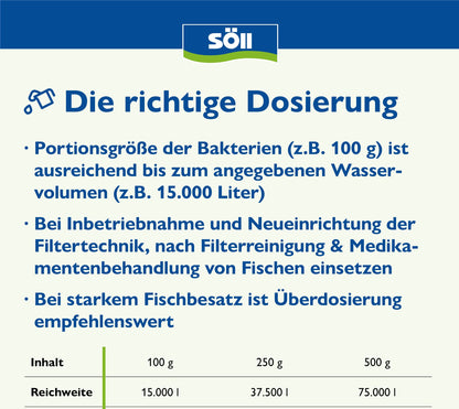 Söll FilterstarterBakterien 500 g – Filterbakterien für Gartenteich
