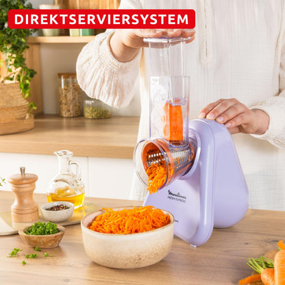 Moulinex Fresh Express DK8546E0 Elektrische Gemüsereibe 4-in-1 Lila