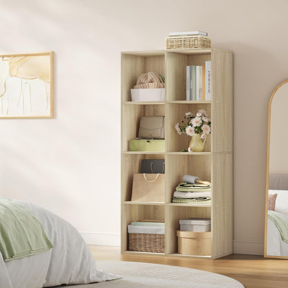 WOLTU Bücherregal 8 Fächer Würfelregal – Helle Eiche