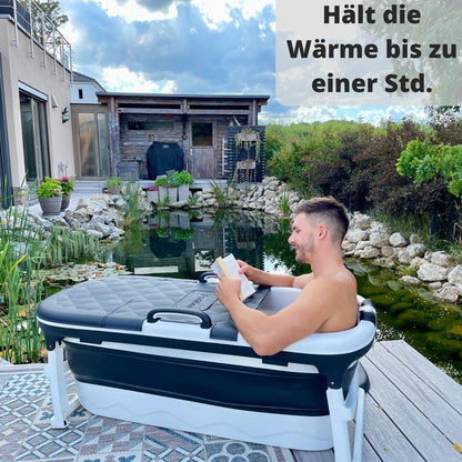 CRS Klappbadewanne für Erwachsene 138cm – Schwarz