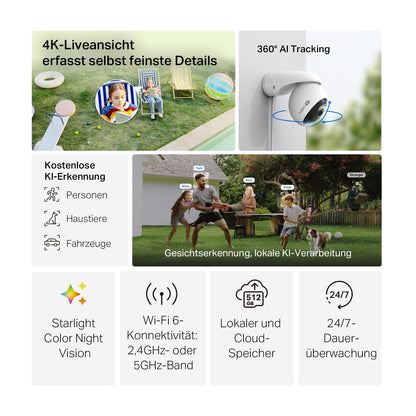 Tapo C560WS 4K 360° WLAN Überwachungskamera Aussen