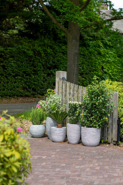Capi Europe Elegant Rib NL niedrig Blumentopf 46x58 Anthrazit