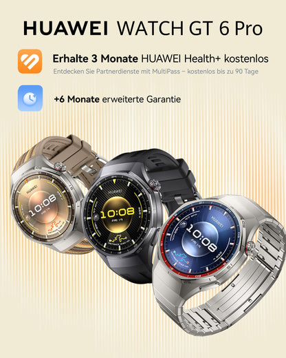 HUAWEI Watch GT 6 Pro Smartwatch mit GPS, EKG, 46 mm, Braun