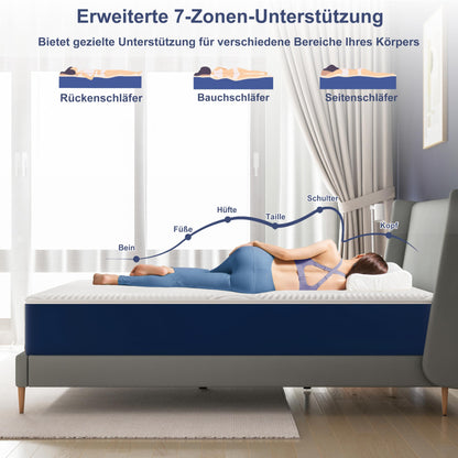 Matoresu 7 Zonen Kaltschaummatratze - 140x200 H3 Ergonomisch