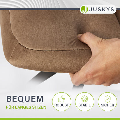 Juskys Dallas Esszimmer Drehstuhl 2er Set Samt Hellbraun