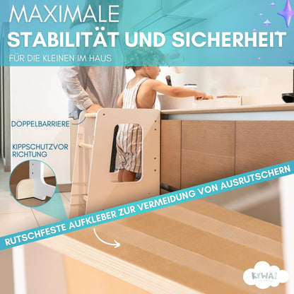 Kywai Lernturm Montessori Bambus höhenverstellbar - ab 1 Jahr